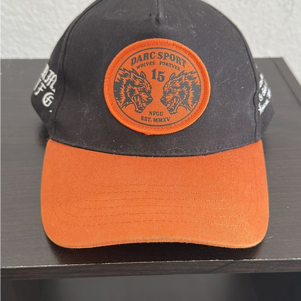 Darc Sport Black and Orange Wolf Patch Hat